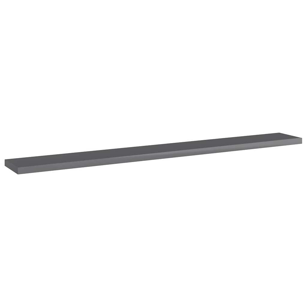 Bookshelf Boards 8 pcs High Gloss Grey 80x10x1.5 cm Engineered Wood