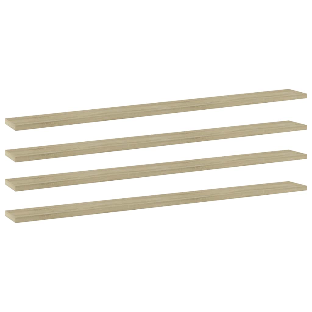 Bookshelf Boards 4 pcs Sonoma Oak 100x10x1.5 cm Engineered Wood