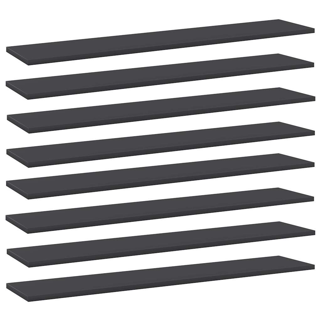Bookshelf Boards 8 pcs Grey 100x20x1.5 cm Engineered Wood