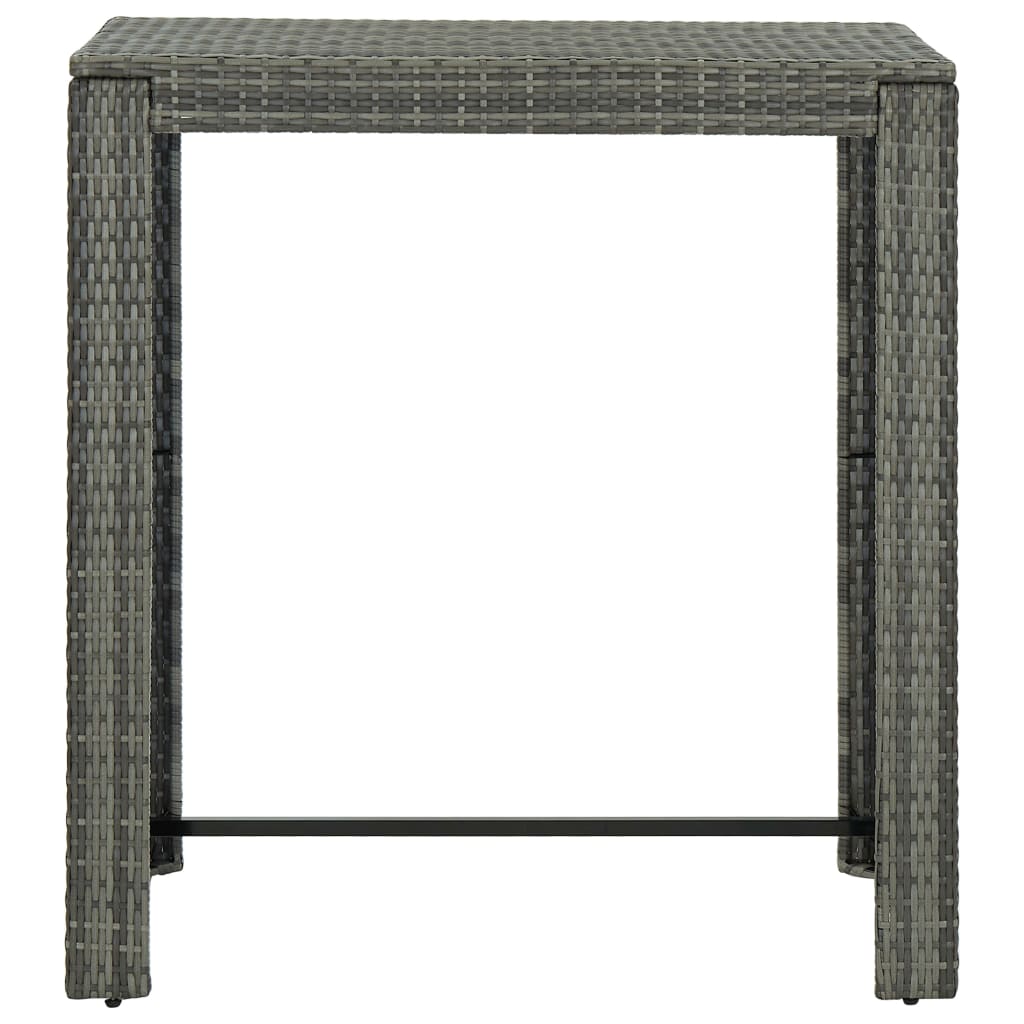 7 Piece Garden Bar Set with Cushions Poly Rattan Grey
