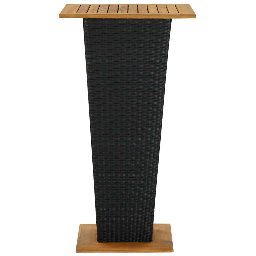 5 Piece Garden Bar Set with Cushions Poly Rattan Black