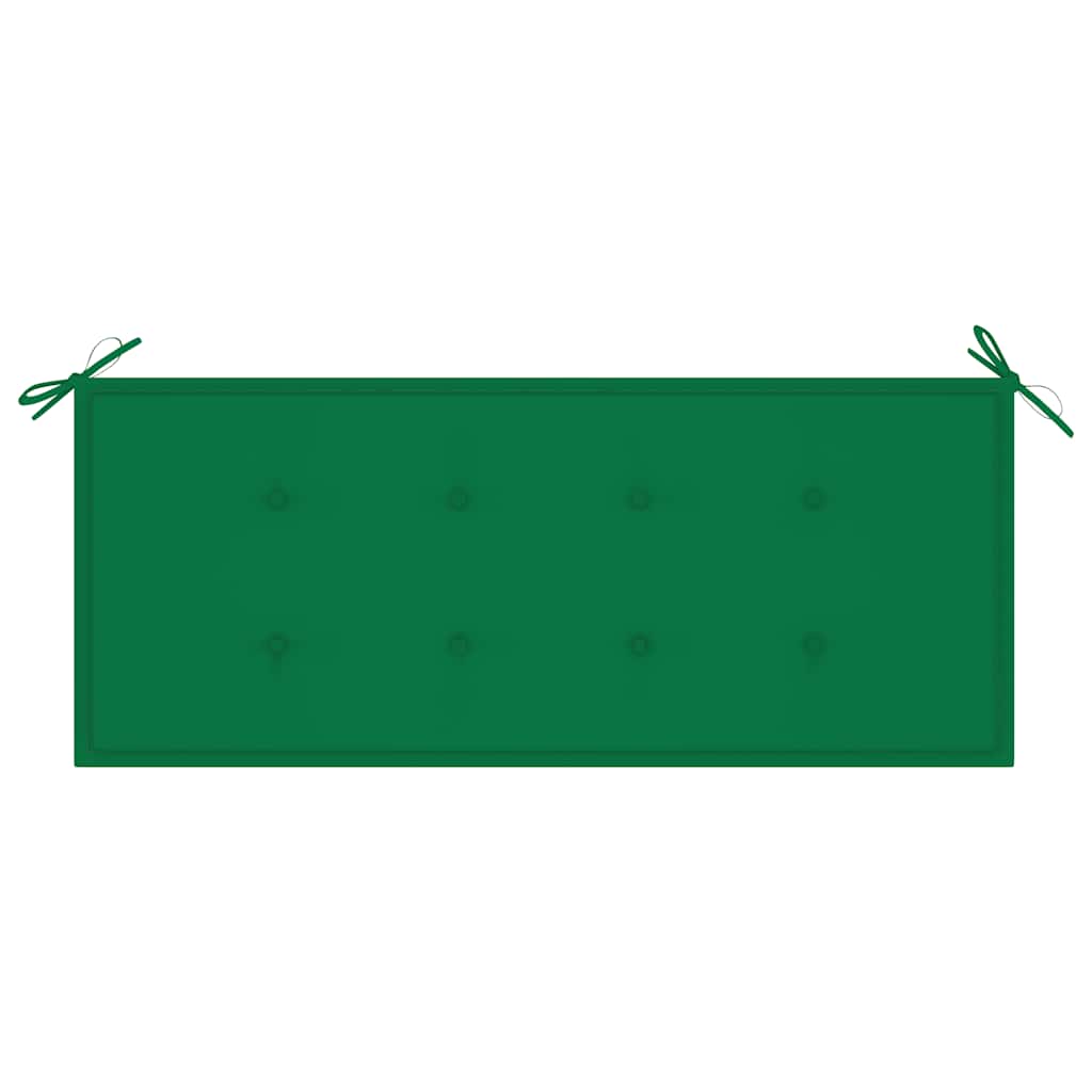 Batavia Bench with Green Cushion 120 cm Solid Teak Wood