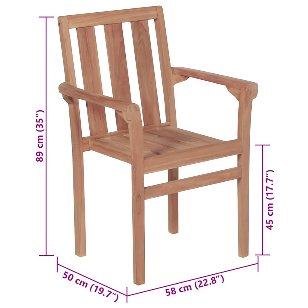 Garden Chairs 2 pcs with Beige Cushions Solid Teak Wood