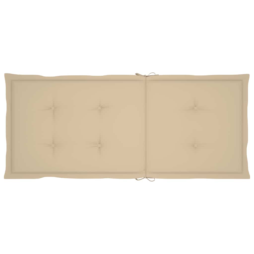 Folding Chairs 2 pcs with Beige Cushions Solid Teak Wood
