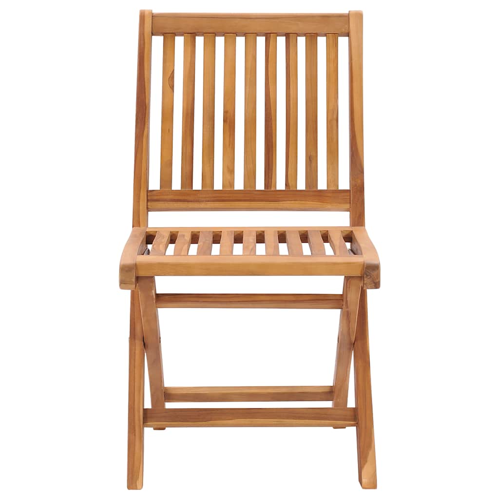 Folding Chairs 2 pcs with Grey Cushions Solid Teak Wood