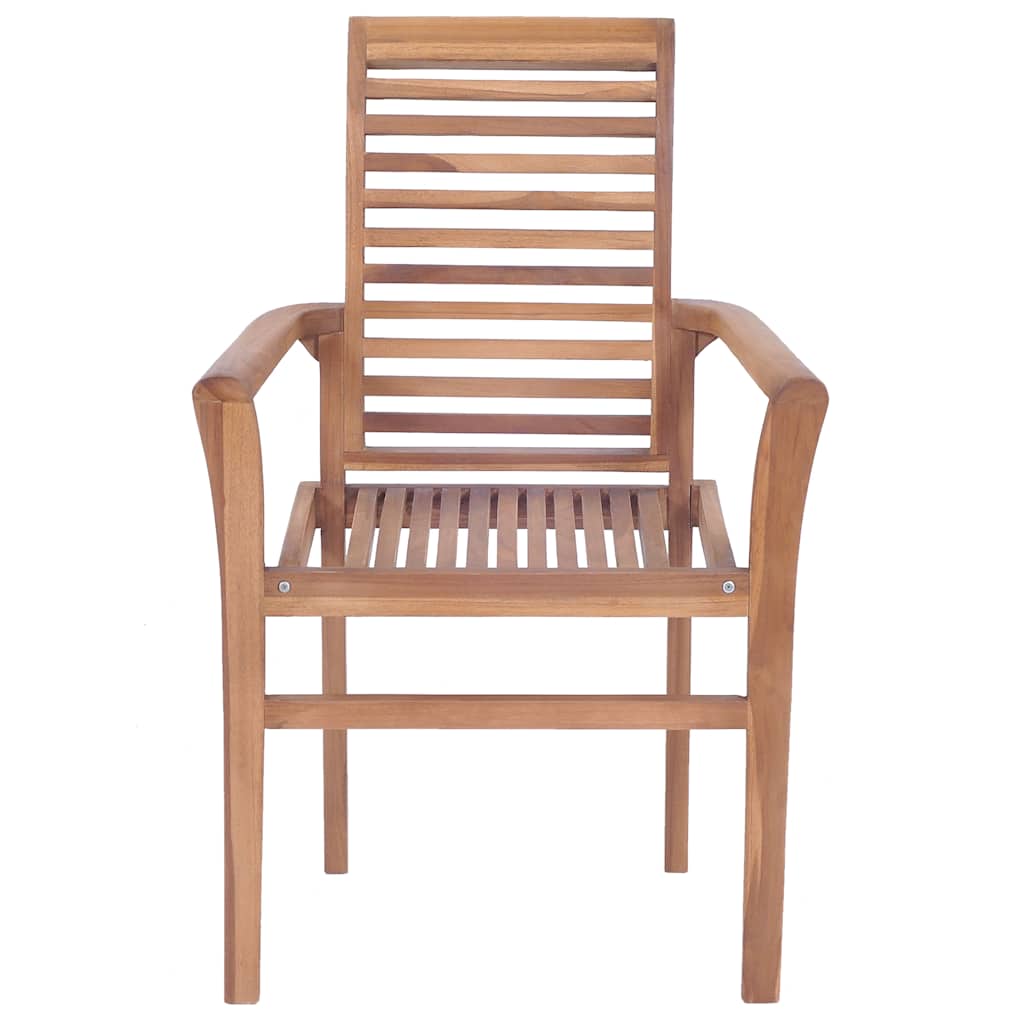 Dining Chairs 2 pcs with Grey Cushions Solid Teak Wood