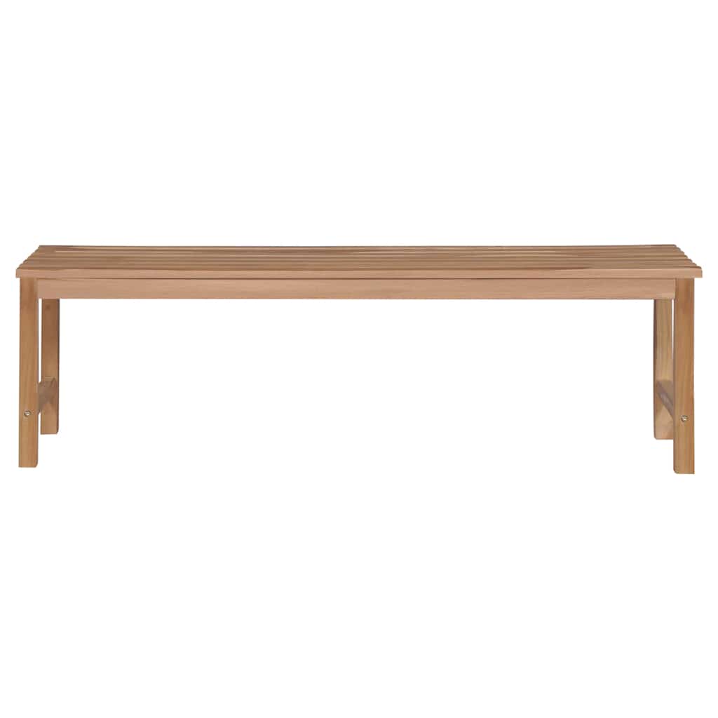Garden Bench with Grey Cushion 150 cm Solid Teak Wood