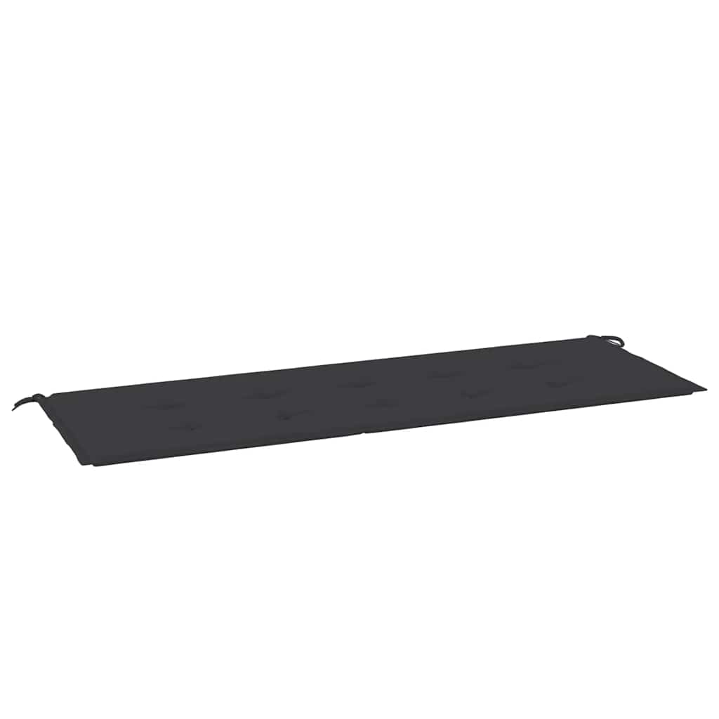Garden Bench with Black Cushion 150 cm Solid Teak Wood