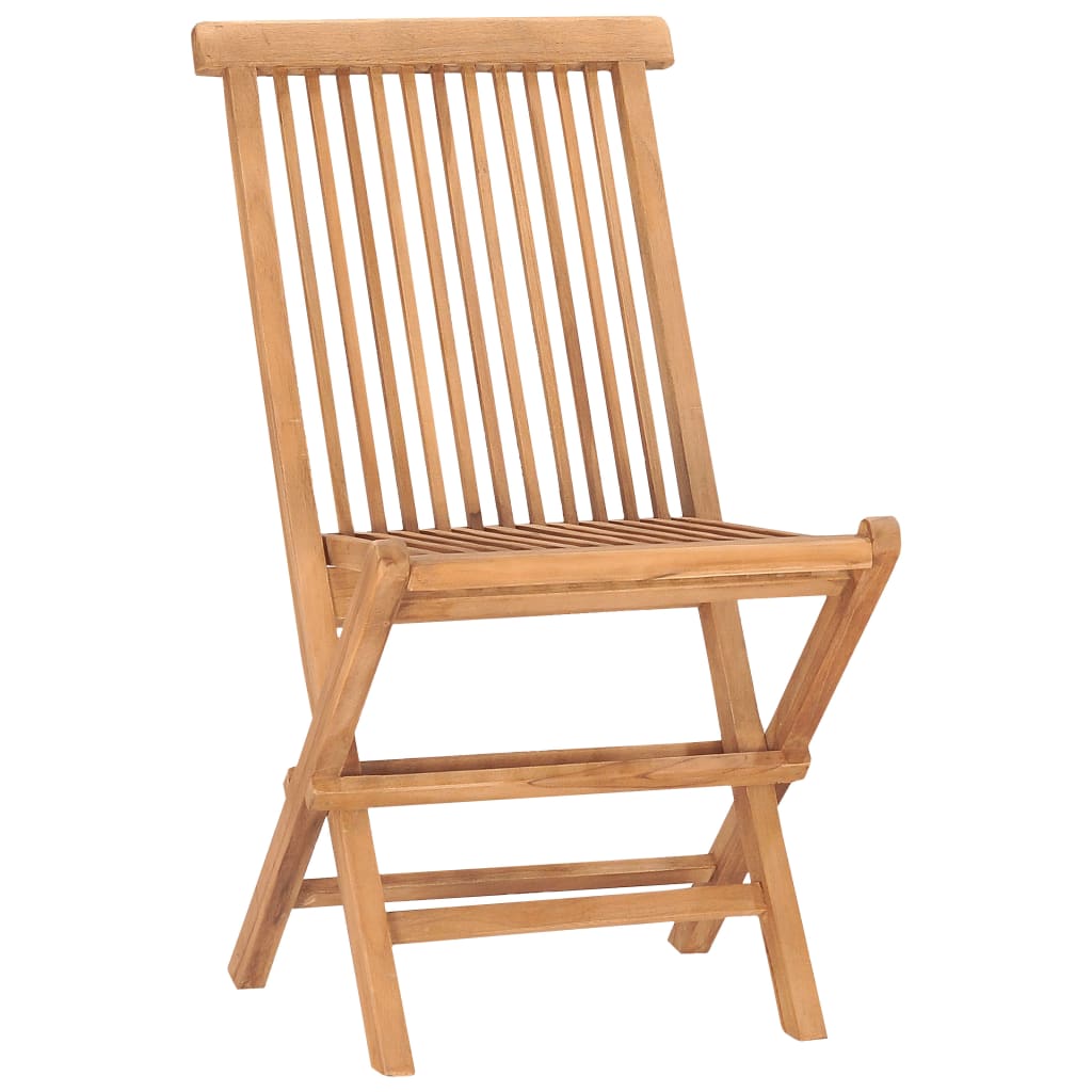 3 Piece Folding Outdoor Dining Set with Cushion Solid Wood Teak