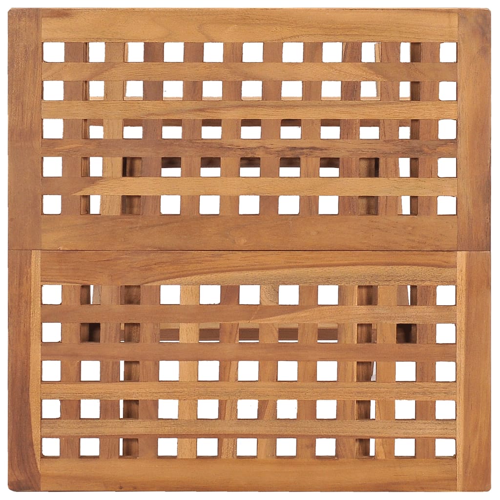 3 Piece Folding Outdoor Dining Set with Cushion Solid Wood Teak
