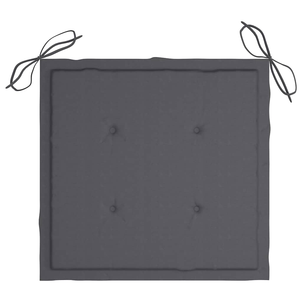 Folding Garden Chairs 2 pcs with Cushions Bamboo