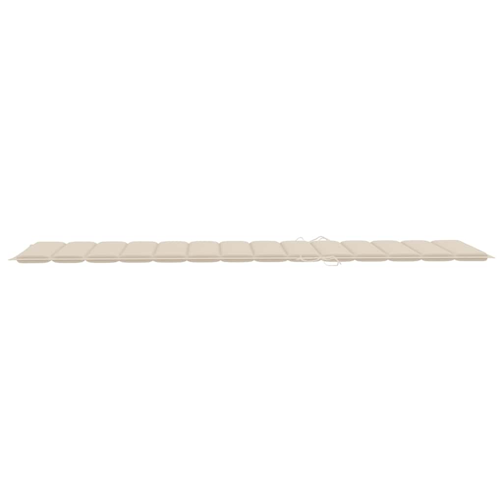Sun Lounger with Cushion Solid Acacia Wood