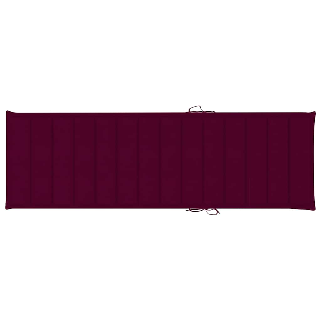 Folding Sun Lounger with Cushion Solid Acacia Wood