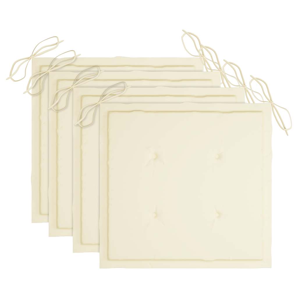 Folding Outdoor Chairs 4 pcs with Cushions Solid Acacia Wood