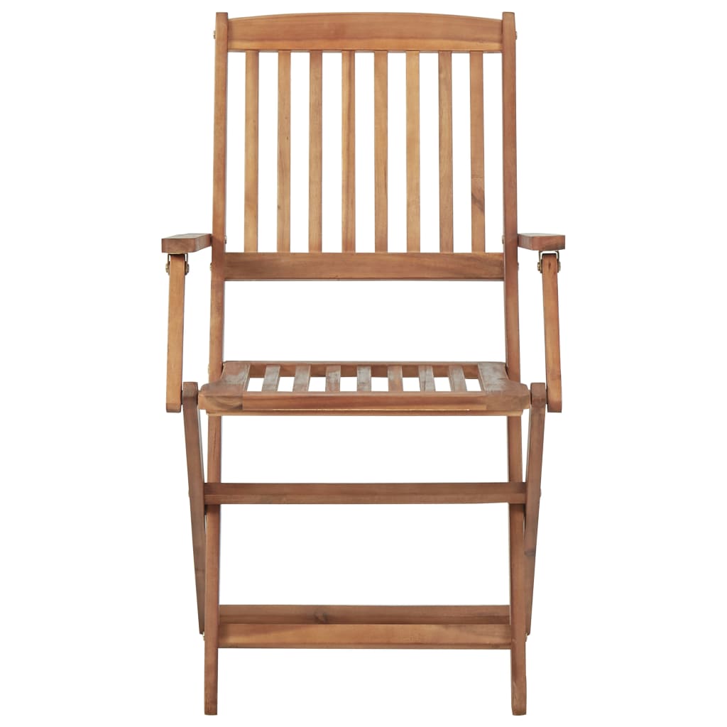 Folding Chairs 4 pcs with Cushions Solid Acacia Wood
