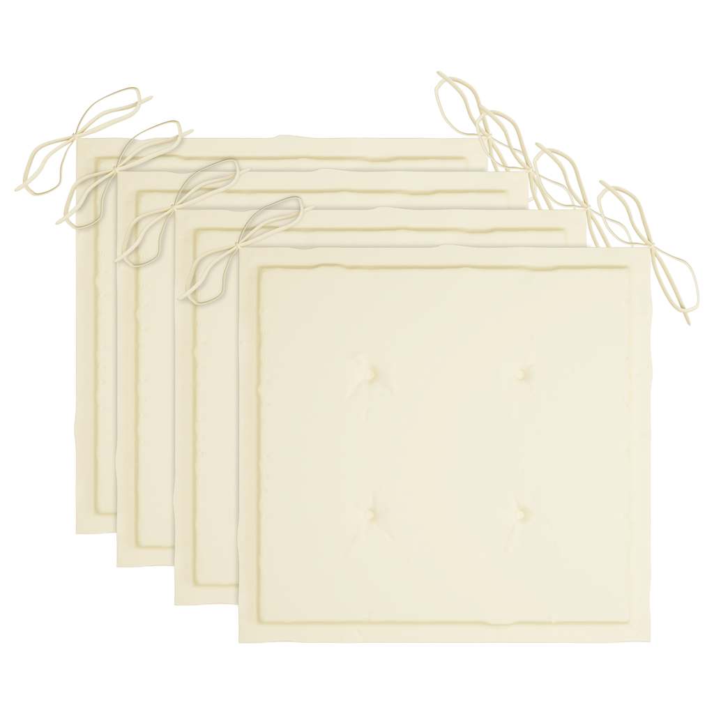 Folding Garden Chairs 4 pcs with Cushions Solid Wood Acacia