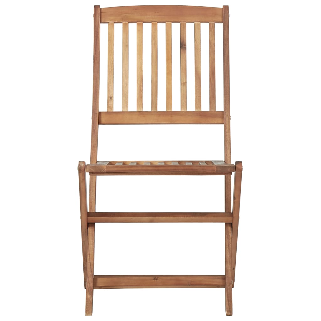 Folding Chairs 4 pcs with Cushions Solid Acacia Wood