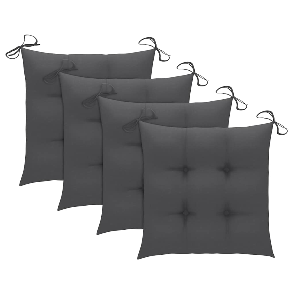 Folding Chairs 4 pcs with Cushions Solid Acacia Wood