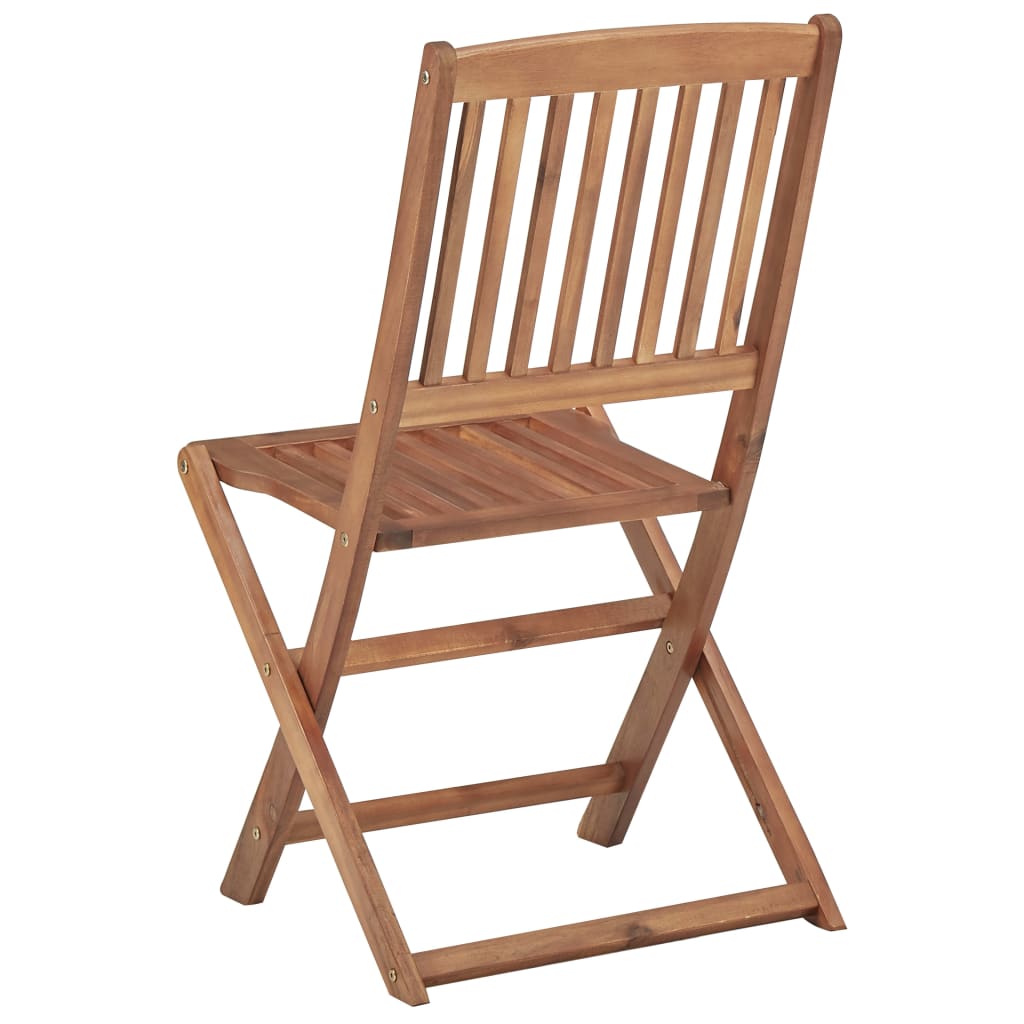 Folding Chairs 4 pcs with Cushions Solid Acacia Wood