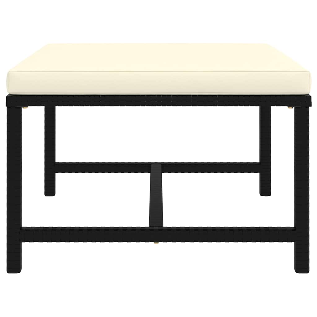 9 Piece Garden Lounge Set with Cushions Poly Rattan Black