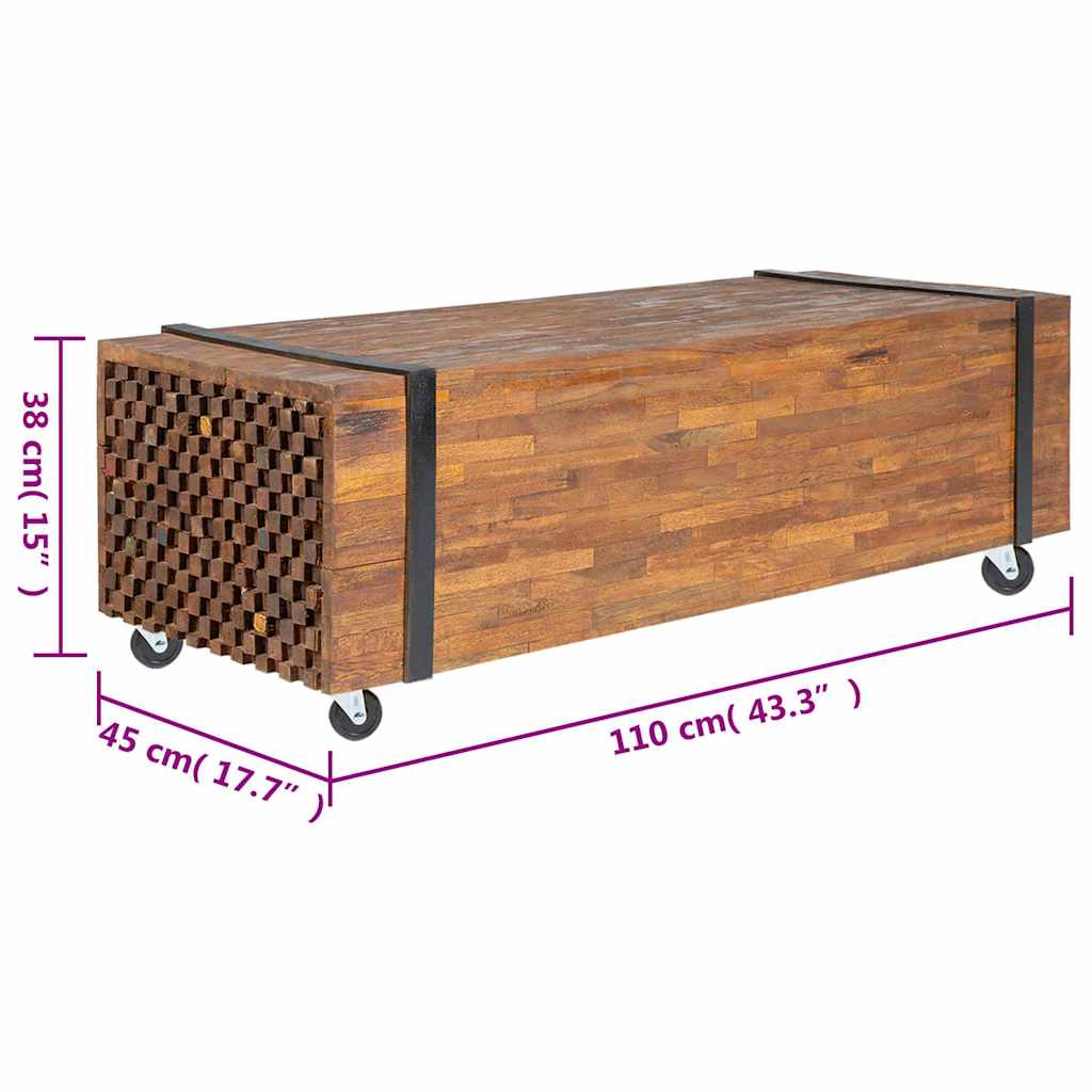 Coffee Table 110x45x38 cm Solid Teak Wood