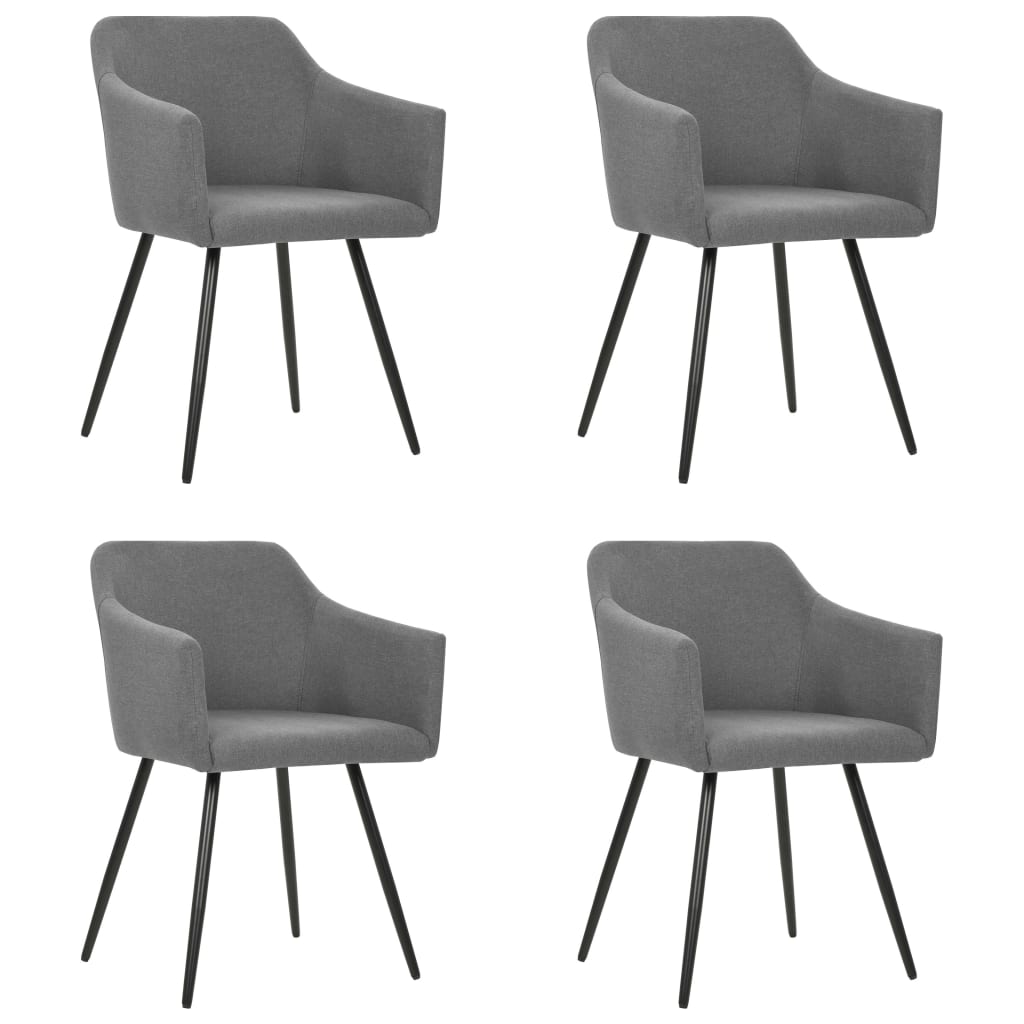 Dining Chairs 4 pcs Light Grey Fabric