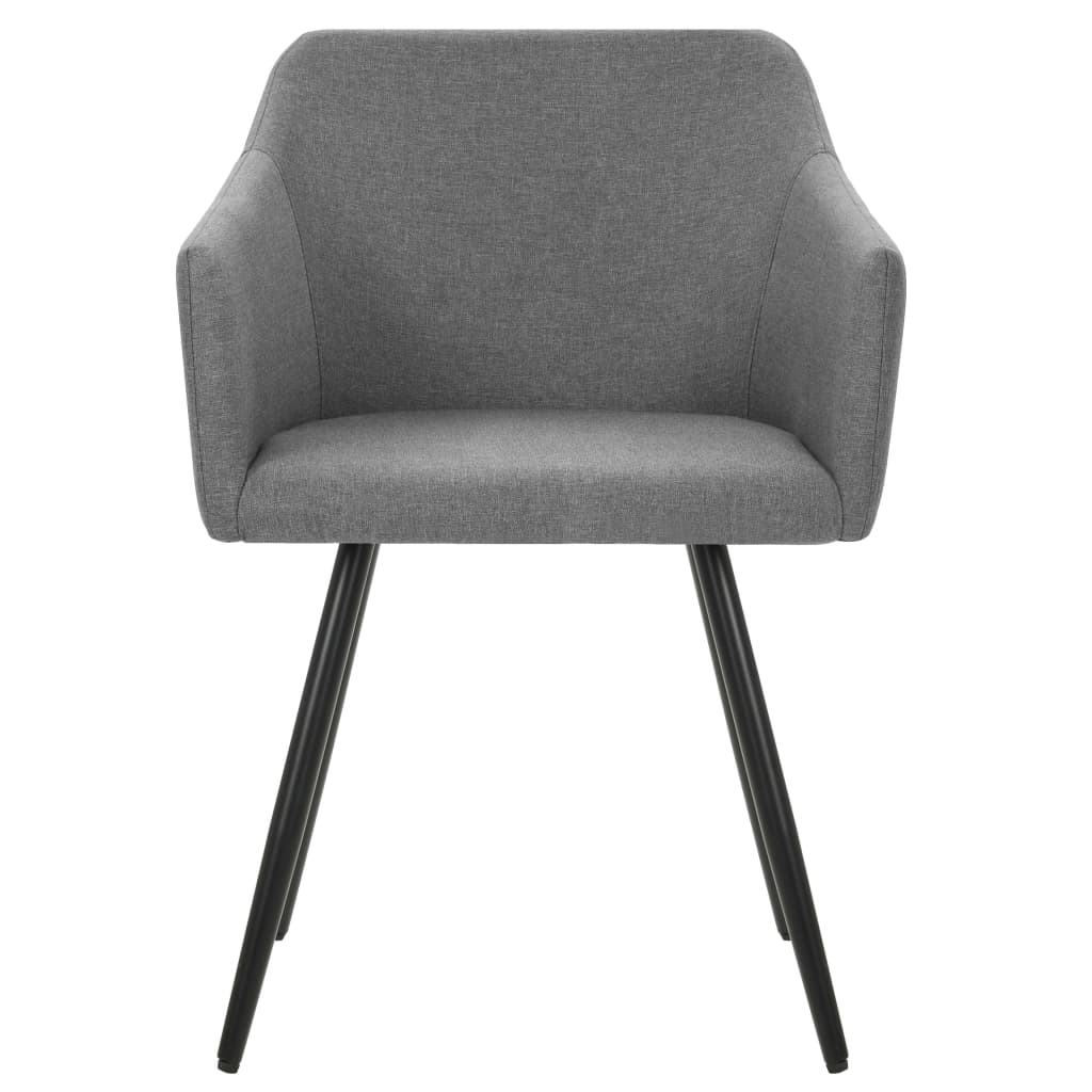 Dining Chairs 4 pcs Light Grey Fabric