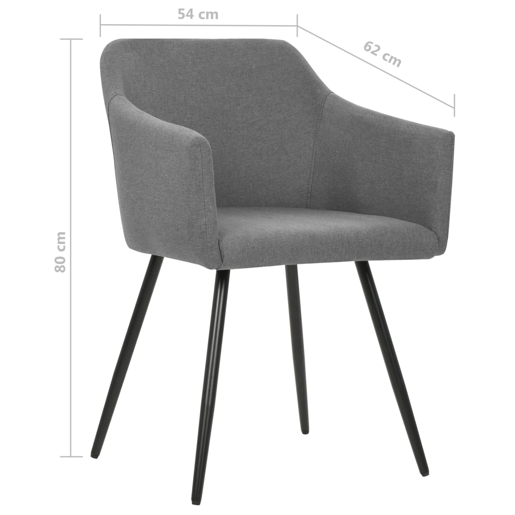 Dining Chairs 4 pcs Light Grey Fabric