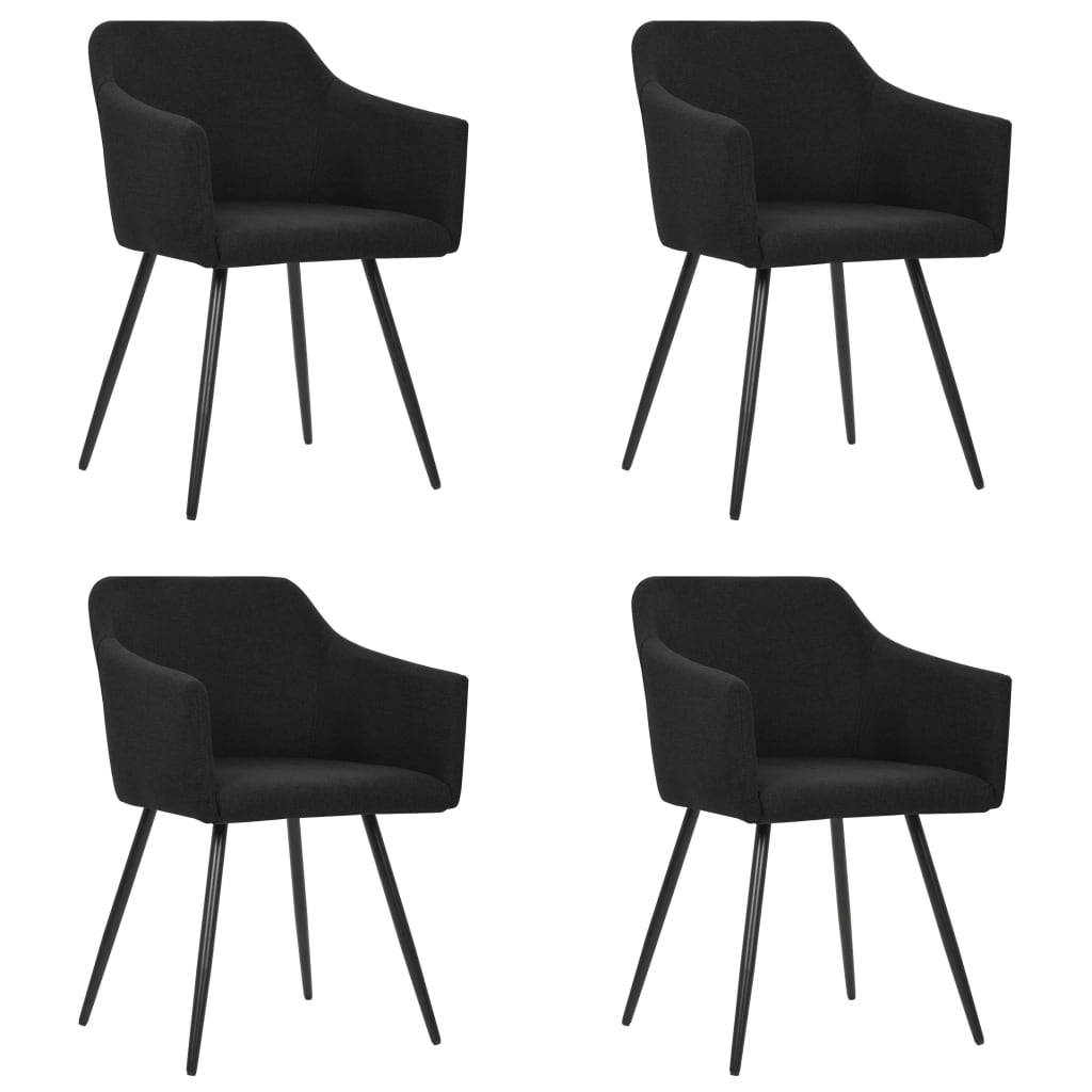 Dining Chairs 4 pcs Black Fabric