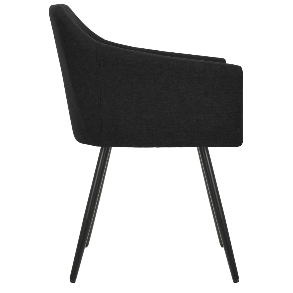 Dining Chairs 6 pcs Black Fabric