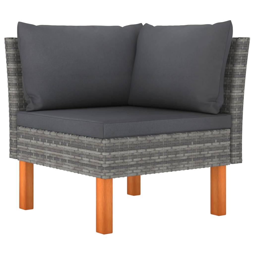 12 Piece Garden Lounge Set with Cushions Poly Rattan Grey