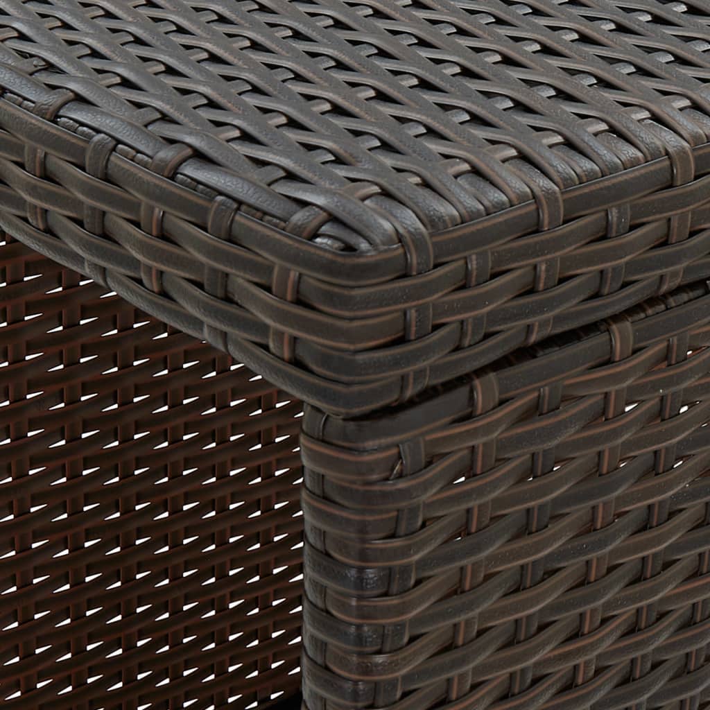 5 Piece Garden Bar Set with Cushions Poly Rattan Brown