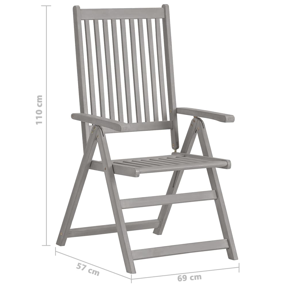 Garden Reclining Chairs 6 pcs with Cushions Solid Acacia Wood