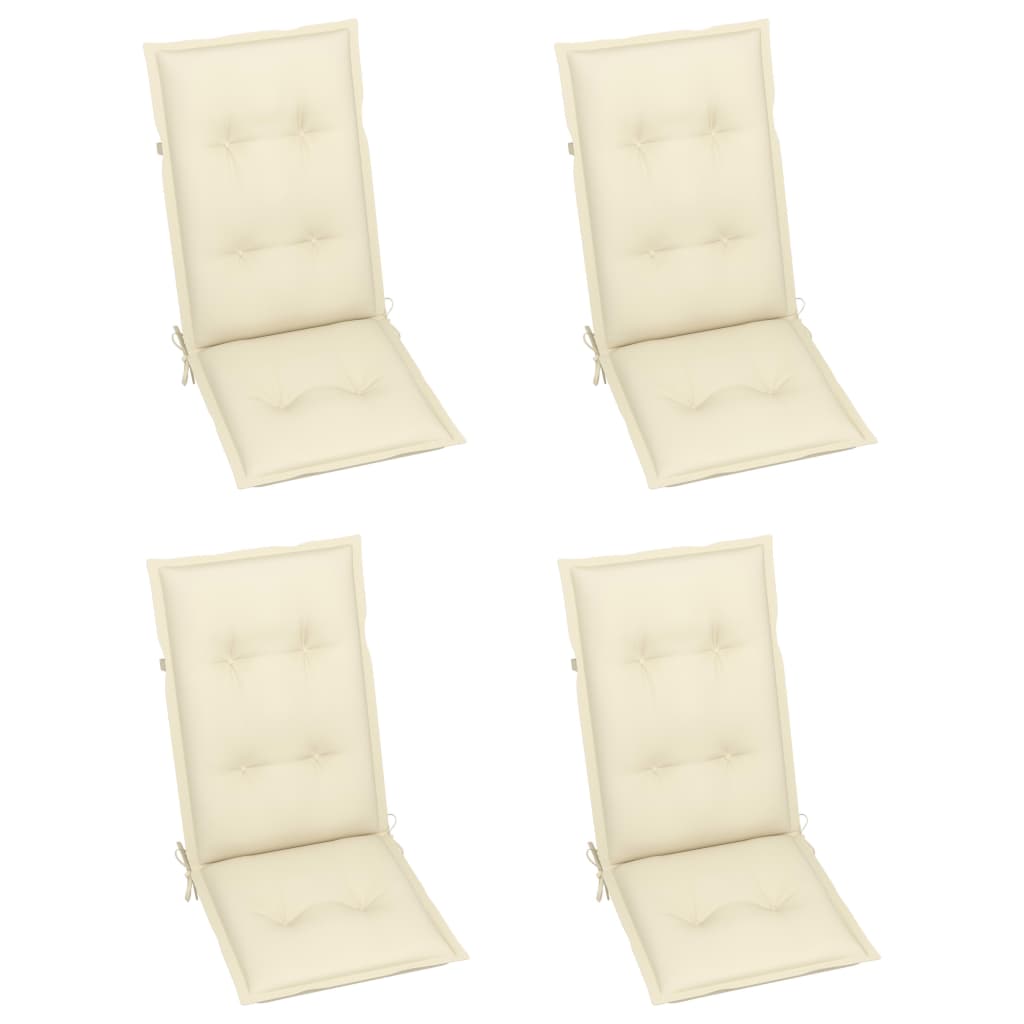 Garden Reclining Chairs 4 pcs with Cushions Solid Acacia Wood
