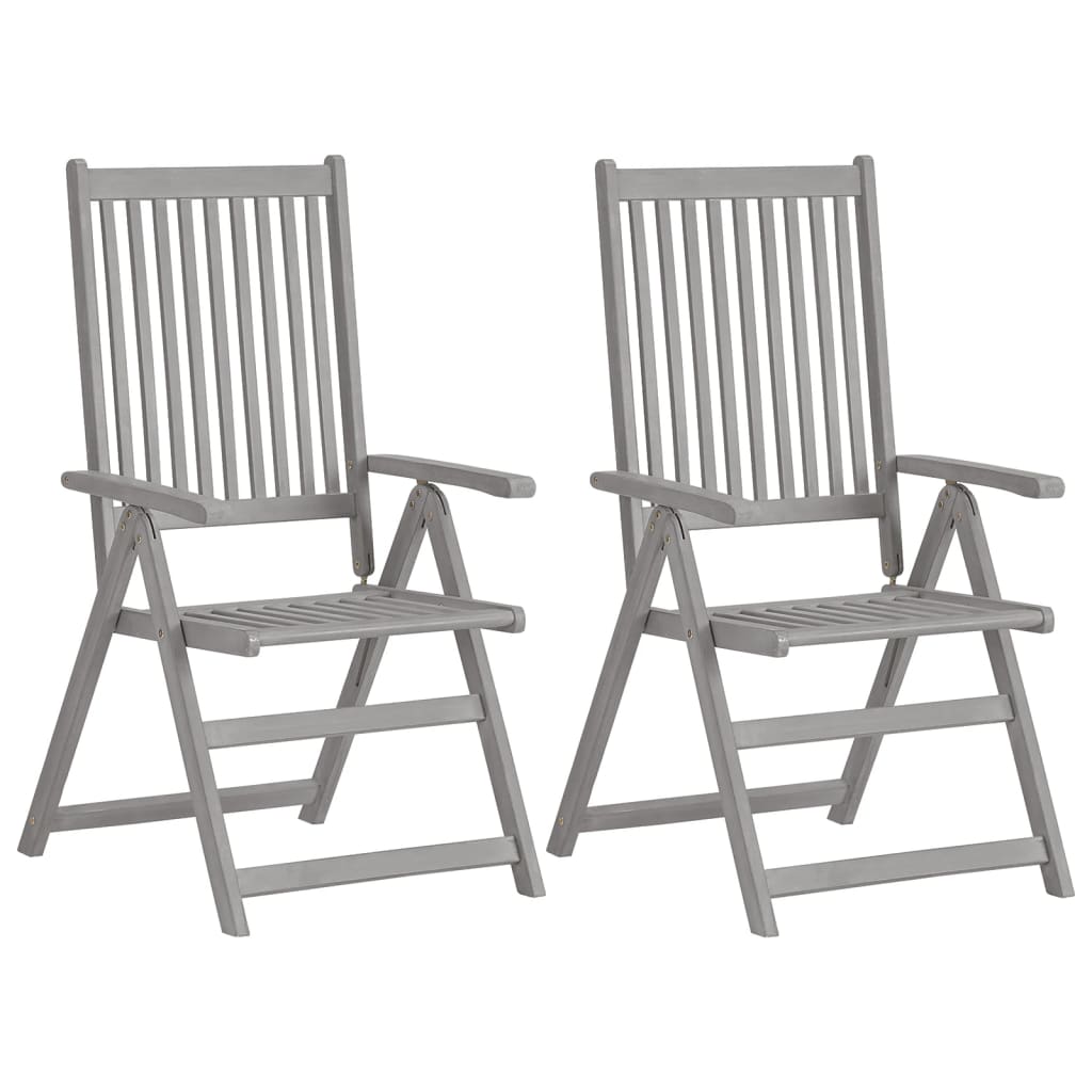 Garden Reclining Chairs 4 pcs with Cushions Solid Acacia Wood