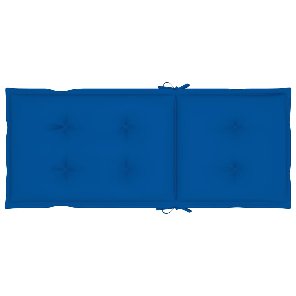 Folding Chairs 4 pcs with Royal Blue Cushions Solid Teak Wood