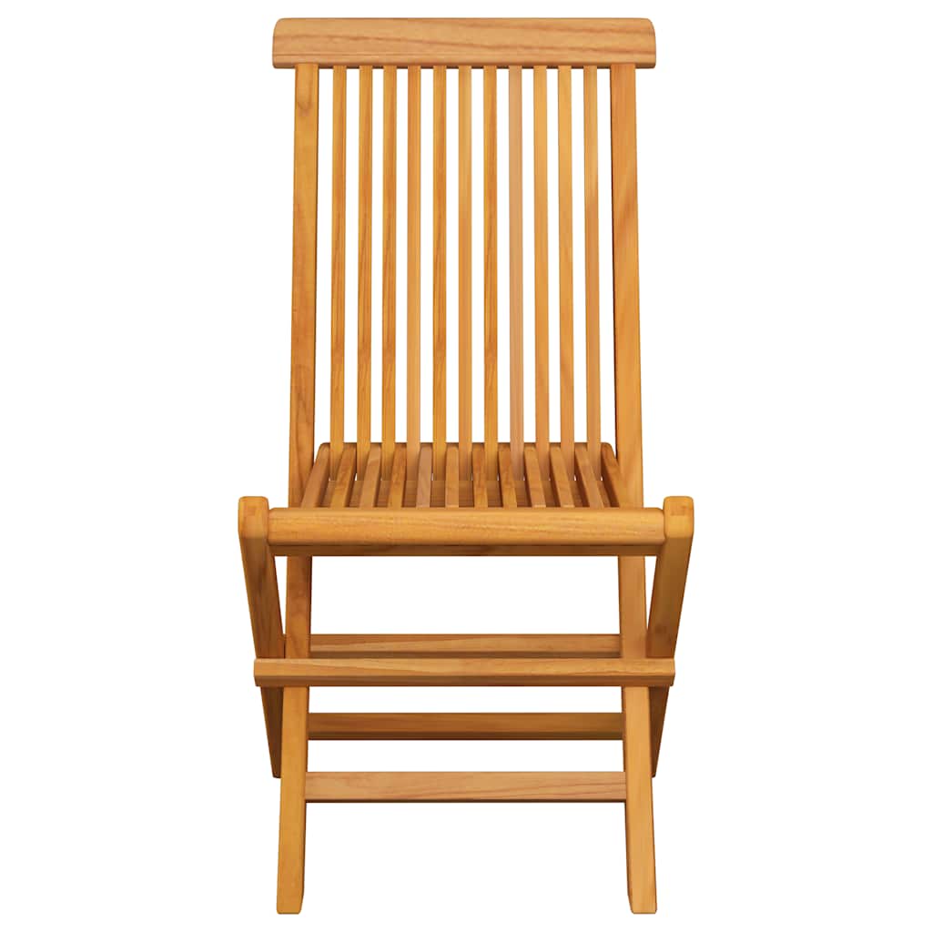 Folding Chairs with Grey Cushions 6 pcs Solid Teak Wood