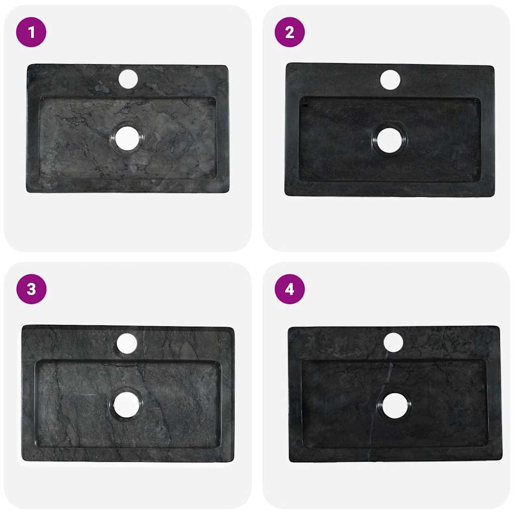 Wall-mounted Sink Black 38x24x6.5 cm Marble