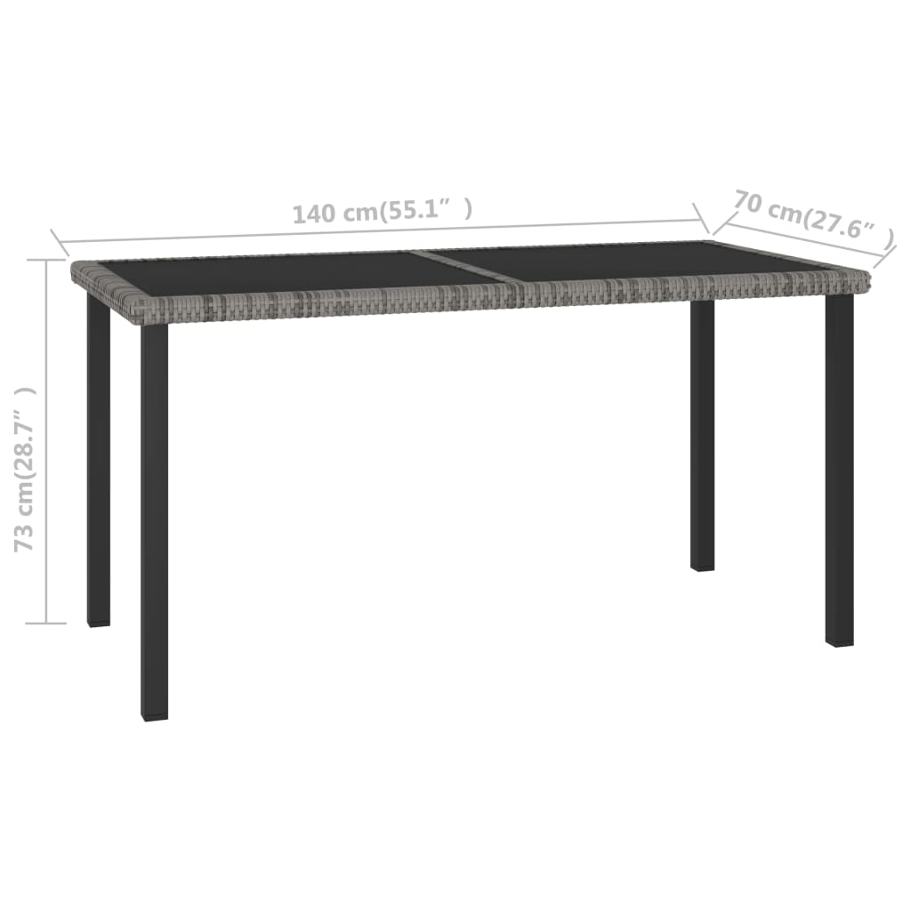 5 Piece Garden Dining Set Poly Rattan Grey