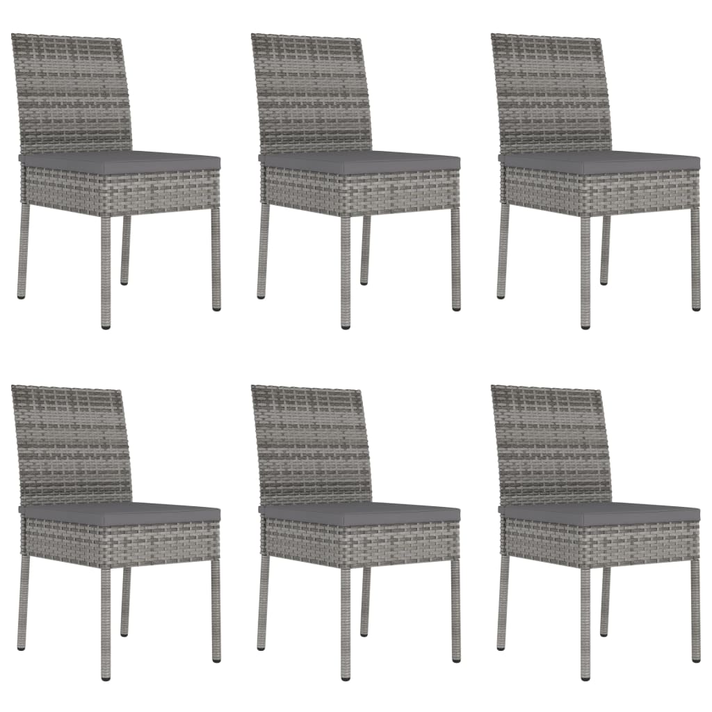 7 Piece Garden Dining Set Poly Rattan Grey