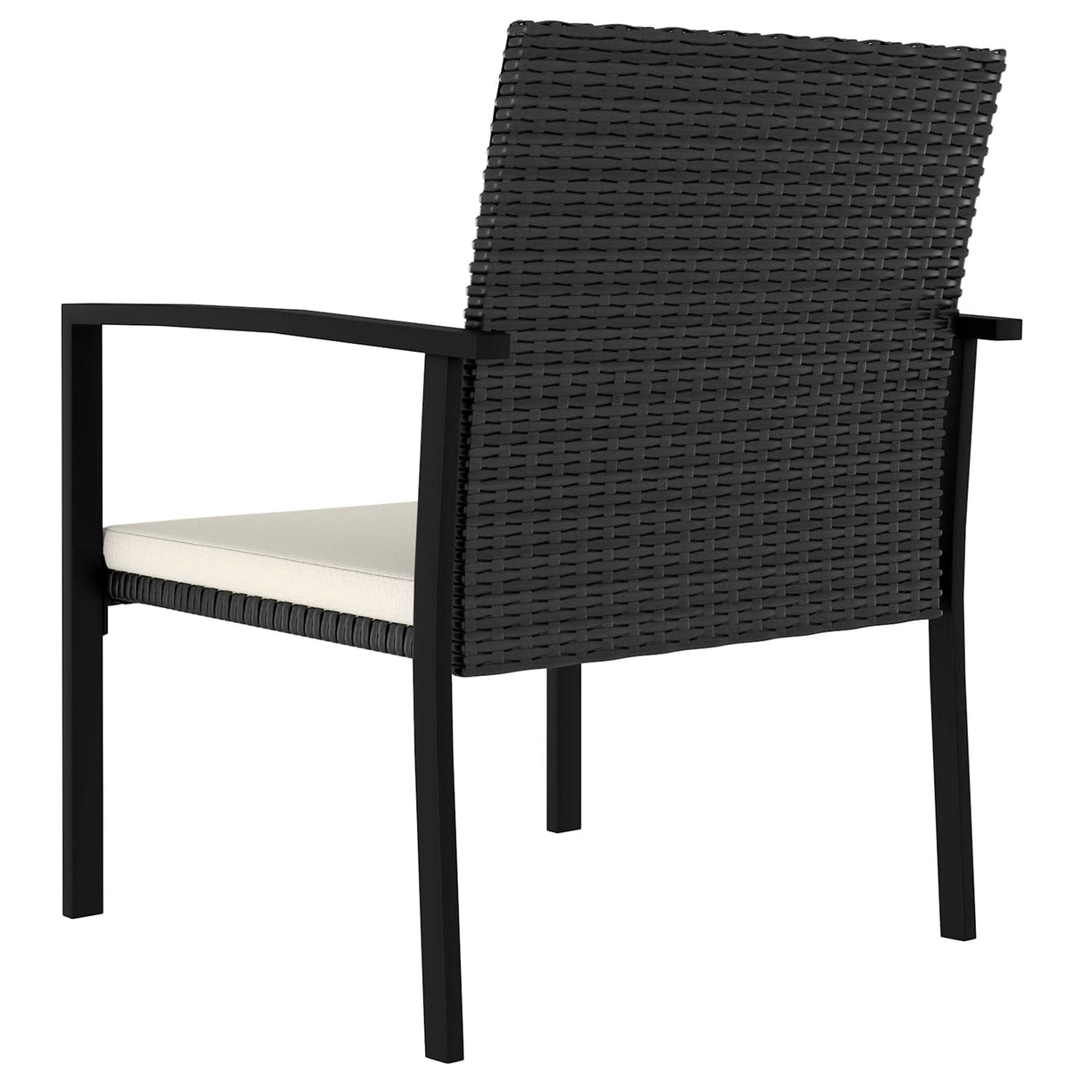 5 Piece Garden Dining Set Poly Rattan Black