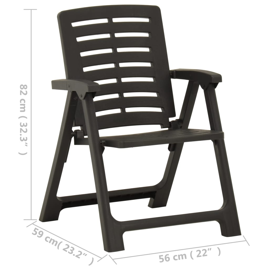 Garden Chairs 4 pcs Plastic Anthracite