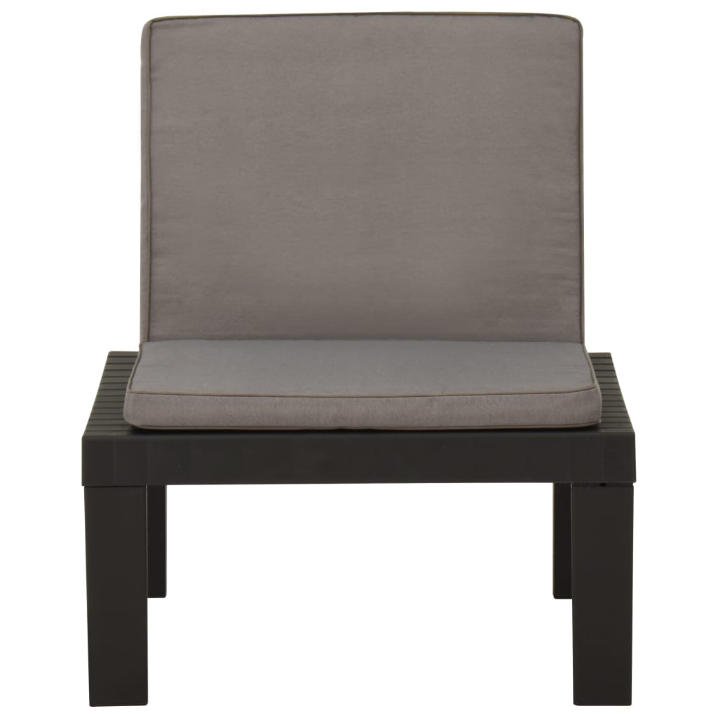 Garden Lounge Chair with Cushion Plastic Grey