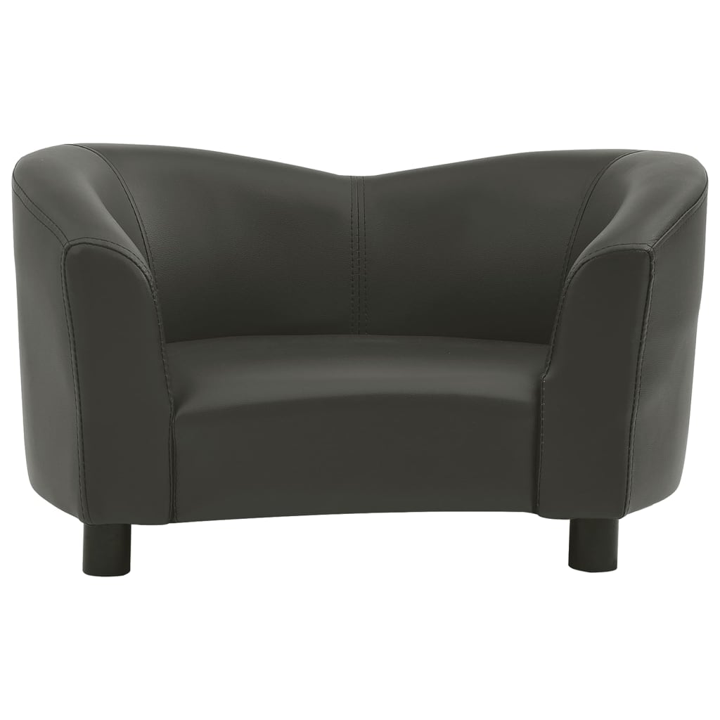 Dog Sofa Dark Grey 67x41x39 Cm Faux Leather