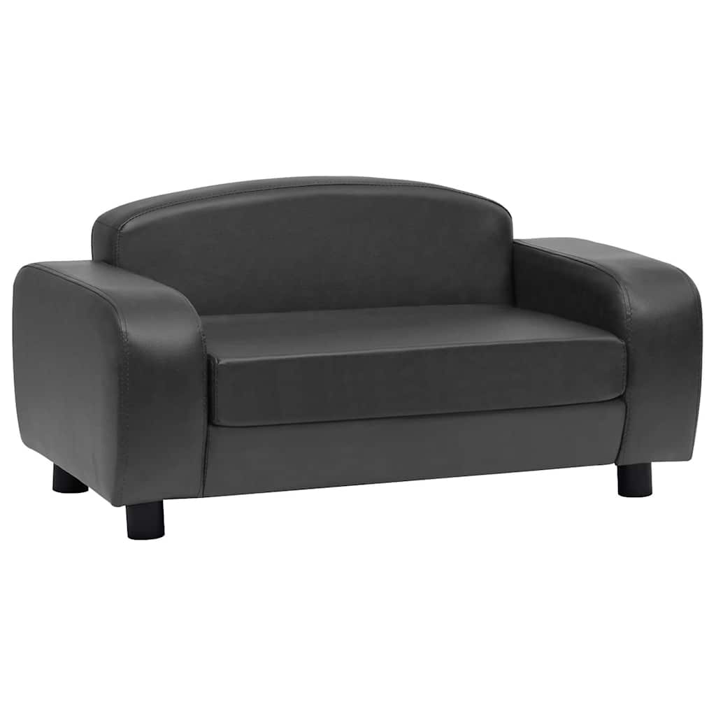 Dog Sofa Dark Grey 80x50x40 cm Faux Leather