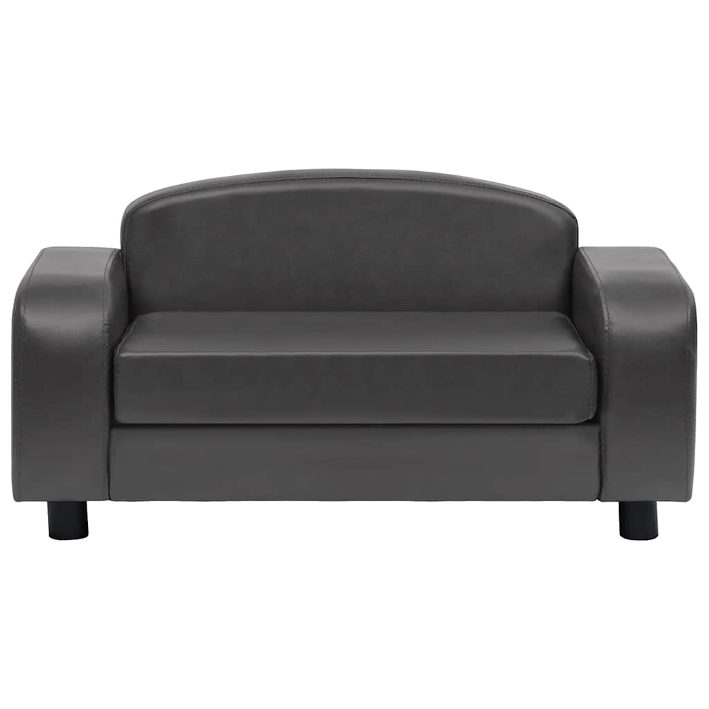 Dog Sofa Dark Grey 80x50x40 cm Faux Leather