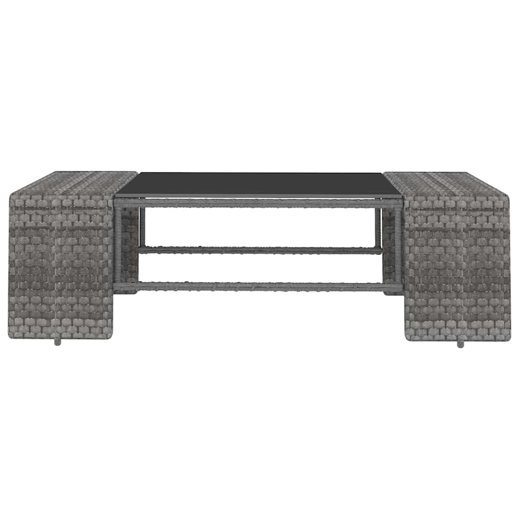 6 Piece Garden Lounge Set with Cushions Grey Poly Rattan