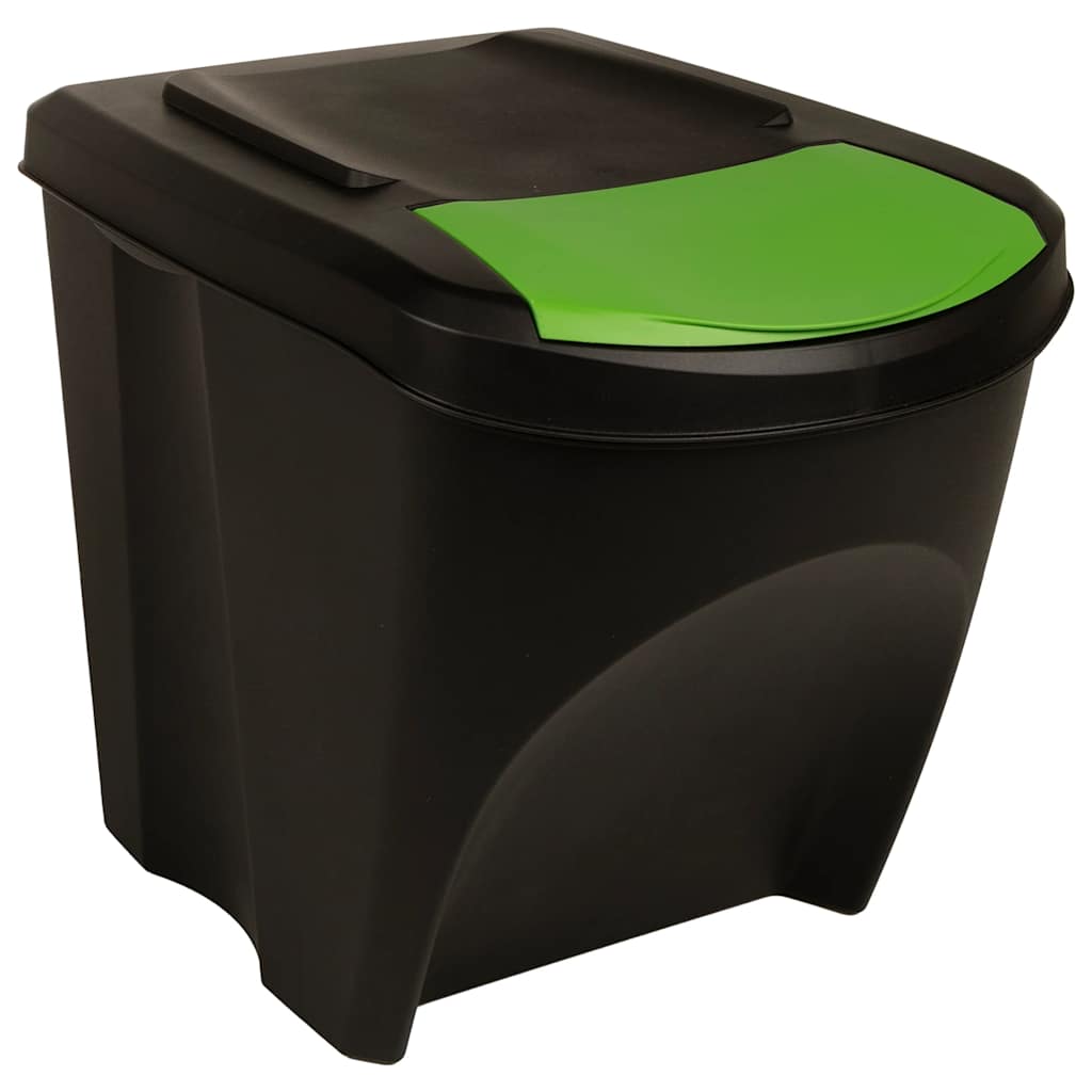 Stackable Garbage Bin Boxes 3 pcs Anthracite 75 L Polypropylene