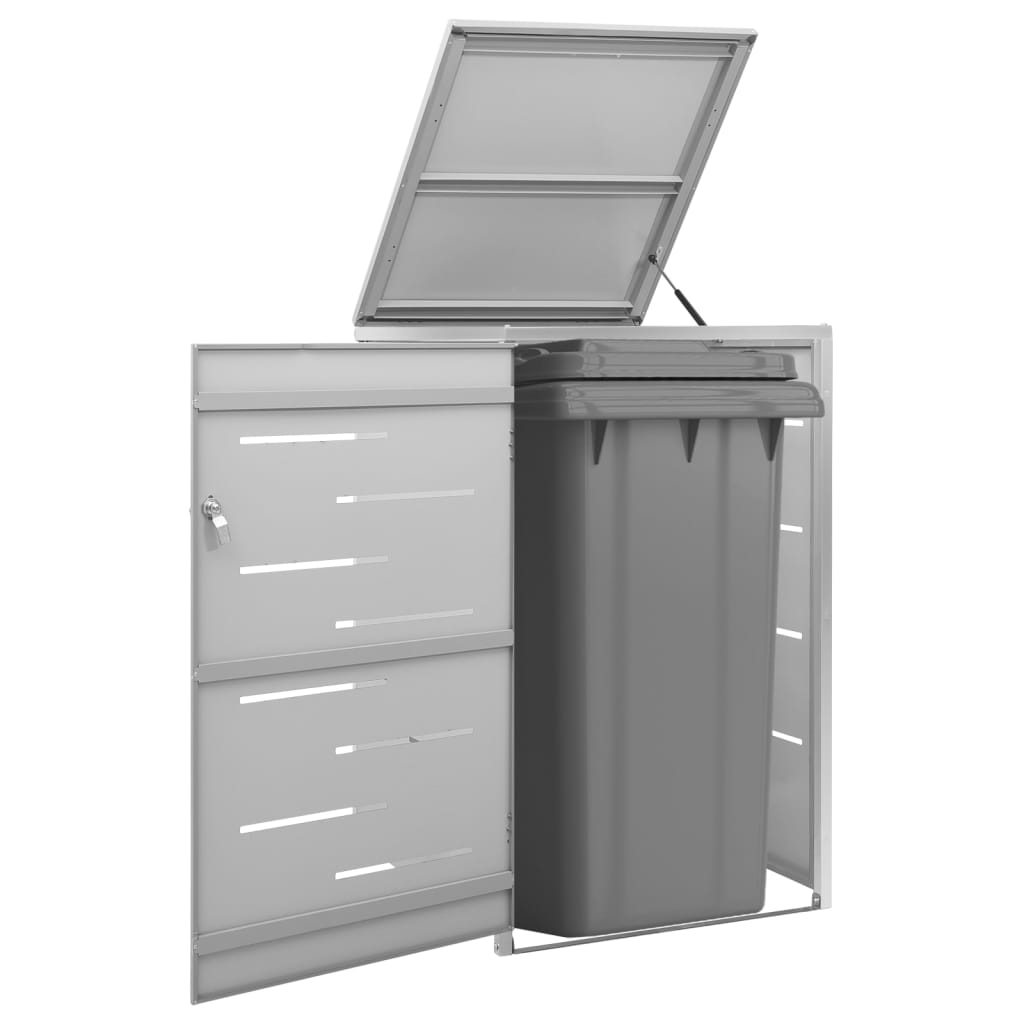 Quadruple Wheelie Bin Shed 276.5X77.5X112.5 Cm Stainless Steel