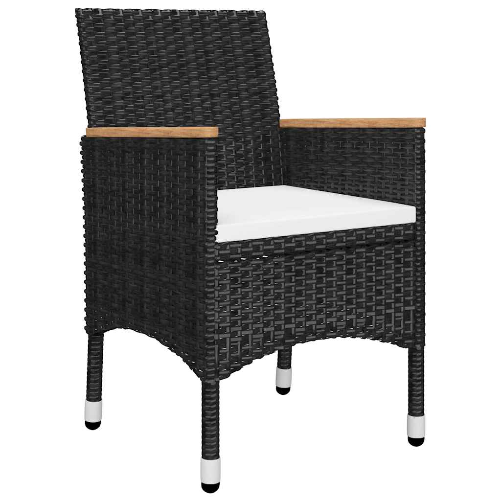 3 Piece Garden Dining Set Black